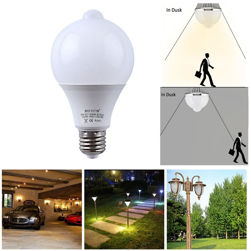 5W/7W/9W Motion Sensor + Light Sensor Bulb, 450/ 630/810Lumens E27 Base