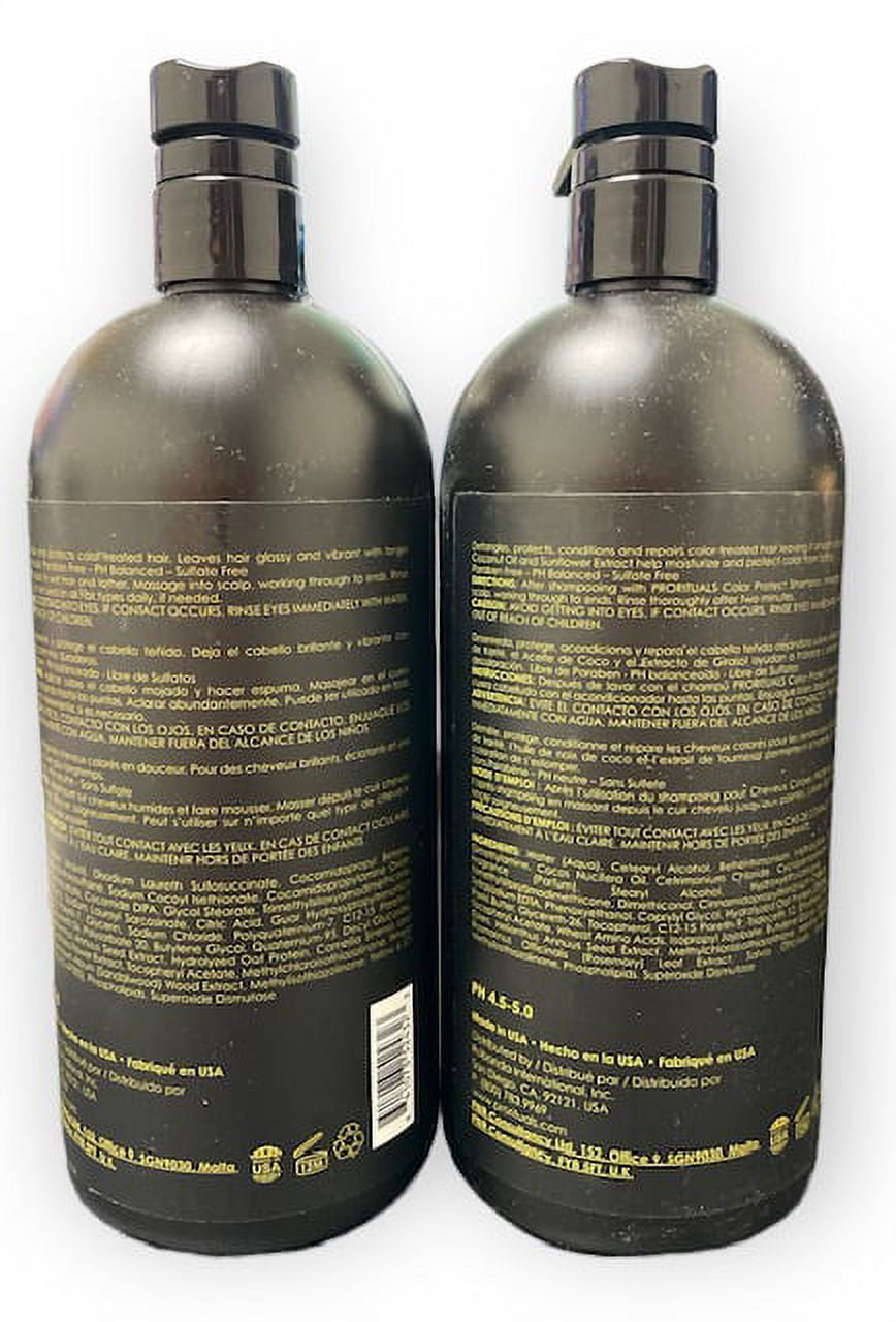Prorituals Color Protect Shampoo and Conditioner DUO - Color Protecting For All Hair Types, with Coconut Oil to Repair Damaged Dry Hair, for Women and Men, 32 Fl Oz+ Pin Comb