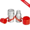 thumbnail image 1 of VEVOR Hydraulic Coupler 1/2 Body with 1/2" NPT Thread 27.6 MPa Hydraulic Quick Connect 4 Pairs Hydraulic Coupling Quick Connect 45.5 L/min Hydraulic Quick Coupler, 1 of 9