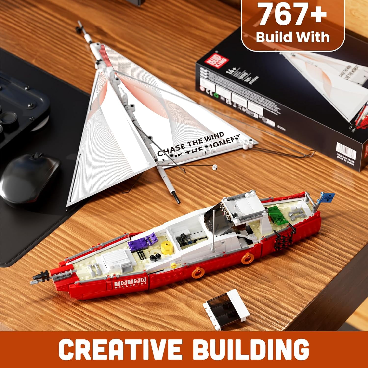 Modern Sailboat Building Kits, Ocean Explorer Boat Model for building block lovers,767pcs