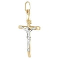 thumbnail image 2 of Brilliance Fine Jewelry 10K Yellow and White Gold Crucifix Cross Charm, 2 of 4