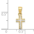 thumbnail image 4 of 10K and White Rhodium Tiny Diamond-Cut Cross Pendant 10C1092, 4 of 4