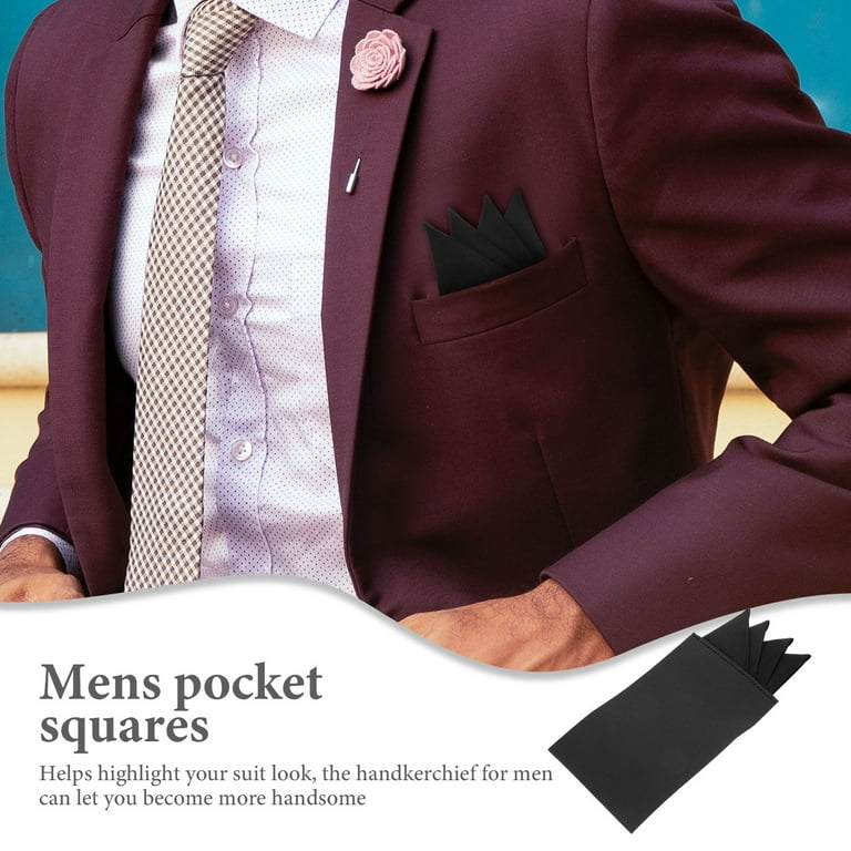 Raindrops Mens Suit Handkerchief Black Supple Material Decorative