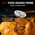 thumbnail image 3 of HLONK Large Dial Instant Read Analog Meat Thermometer - Oven or Grill Safe - Stainless Steel Rustproof - Jumbo Easy Read Thermometer for Grill  Cooking  Baking, 3 of 4