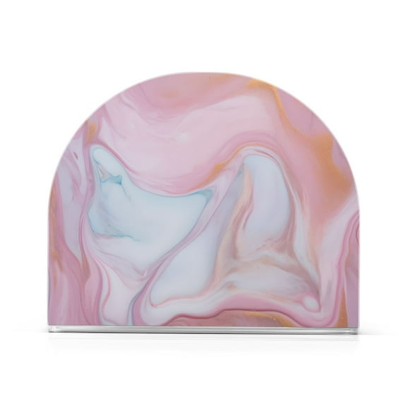 Pink Marble Napkin Holder for Table Clear Napkin Stand Paper Holder Acrylic Organizer Dispenser Napkins for Dinner Kitchen Restaurant Room