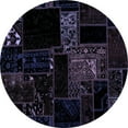 thumbnail image 1 of Ahgly Company Indoor Round Abstract Blue Modern Area Rugs, 7' Round, 1 of 4