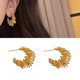thumbnail image 2 of Irregular Distorted Letter C Studs Earrings Fashion Statement Copper Jewelry Comfort Earwear for Parties and Daily Wear, 2 of 4
