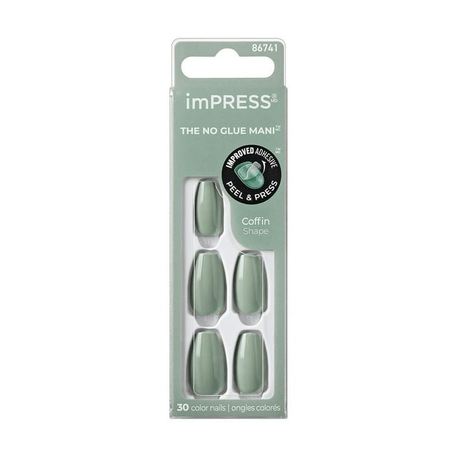KISS ImPRESS Color - 30 faux ongles, moyens, modèle Ballerine