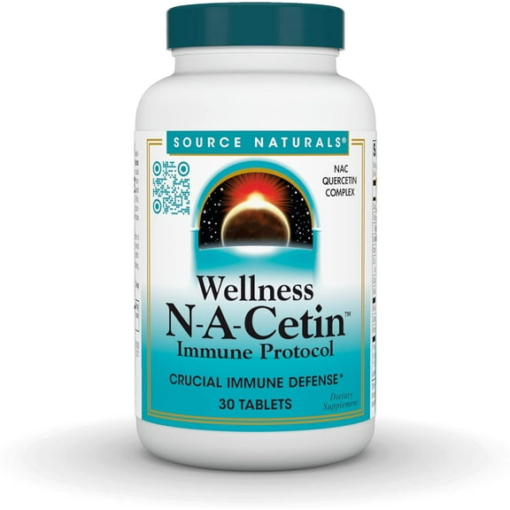 Source Naturals Wellness N-A-Cetin Immune Protocol, with 1,000 mg of N-Acetyl Cysteine, 30 Tablets
