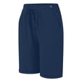 thumbnail image 5 of vigerkar Wide Leg Linen Shorts for Women Elastic Drawstring High Waisted Bermuda Shorts Casual Loose Summer Soft Lounge Short Navy, XXL, 5 of 6