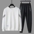 thumbnail image 3 of Conjunto de camiseta y pantalones de jogging para hombre, ropa gris para hombre, sudadera, chándal, trajes deportivos con alfabeto, moda, conjunto elegante de 2 piezas, XL, 3 of 5