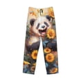 thumbnail image 6 of Uemuo Elegant Cute Panda Sunflower Pattern Men's Wide Leg Palazzo Lounge Pants with Pockets Light Weight Loose Comfy Casual Pajama Pants-Large, 6 of 9