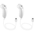 thumbnail image 1 of 2Packs Nunchuck Controller Remote Replacement for Nintendo Nunchuk Wii Wii U Console White, 1 of 5
