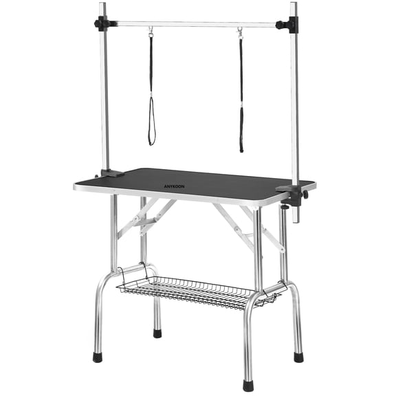 Anykoon 46" Professional Dog Pet Grooming Table Large Adjustable Heavy Duty Portable w/Arm & Noose & Mesh Tray