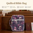thumbnail image 7 of Xixirimido Quilted Bible Cover Case for Women Men Large Carrying Bag Book Tote Bags with Handle Bible Study Supplies Christian Gifts, Gothic Skulls Pink Roses Pattern, 7 of 7