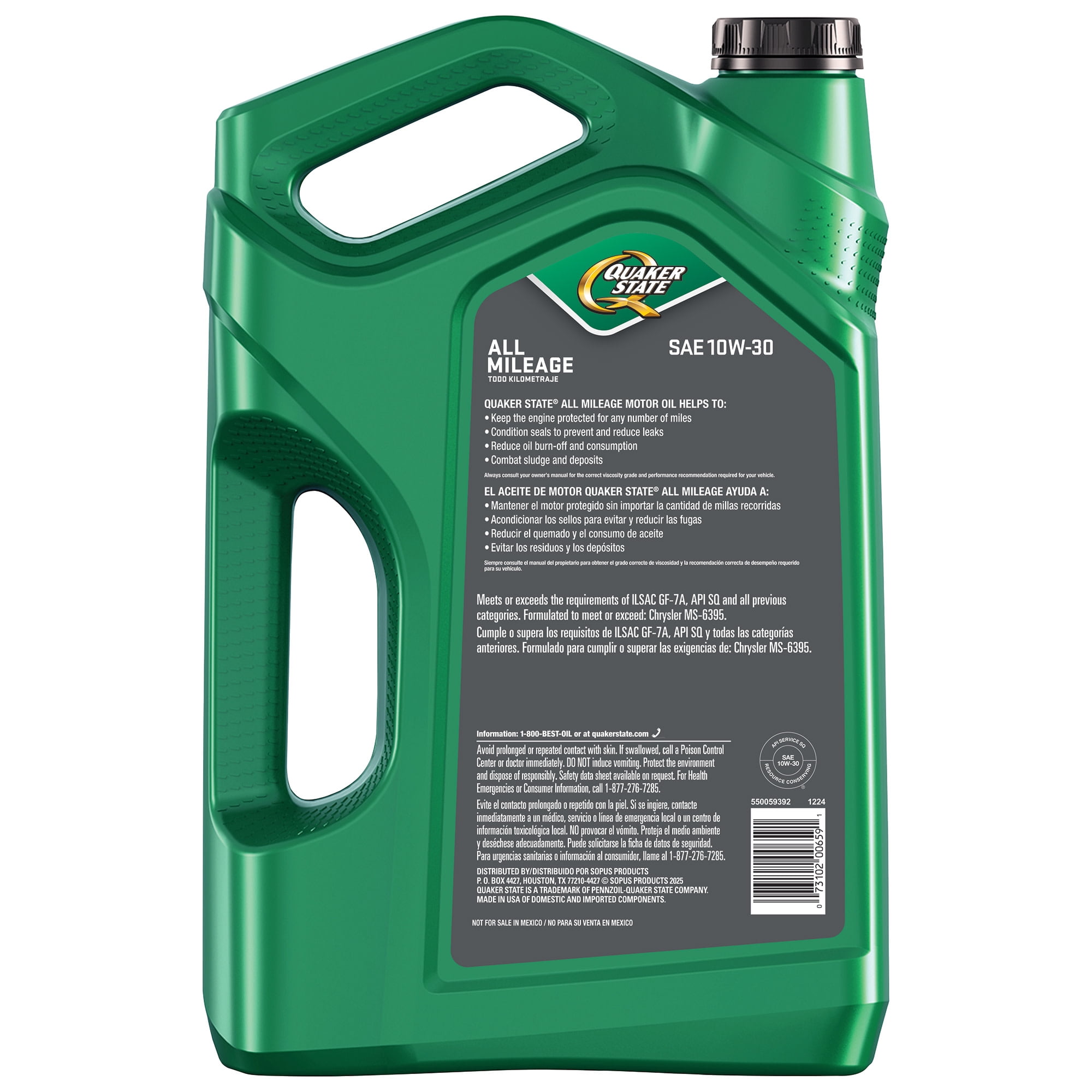 (2 pack) Quaker State All Mileage 10W-30 Motor Oil, 5 Quart