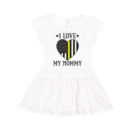 

Inktastic Dispatcher Mommy Gold Line Emergency Gift Toddler Girl Dress