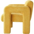 thumbnail image 4 of 31.10" Modern Wide Boucle Upholstered Accent Chairs, Artificial Lamb Wool Single Lounge, Ergonomic Square Accent Chair for Living Room,Yellow, 4 of 18