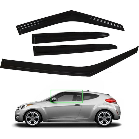 SEBLAFF 4 PCS Side Window Vent Visors Rain Guards Deflectors Smoke Replacement for 2011-2017 Veloster