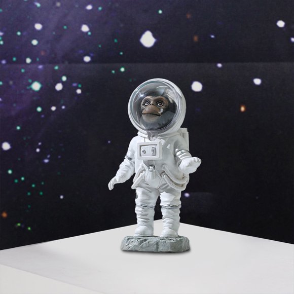 1X Space Monkey Astronaut Resin Ornament Desktop Dress up Astronaut Figurine Decor Polyresin Astronaut Statue Space Dog for Ornament Space Themed Rollback