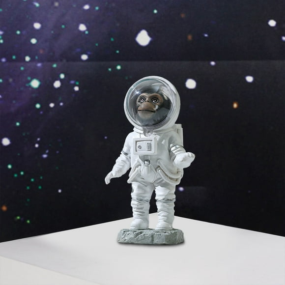 1X Space Monkey Astronaut Resin Ornament Desktop Dress up Astronaut Figurine Decor Polyresin Astronaut Statue Space Dog for Ornament Space Themed Rollback