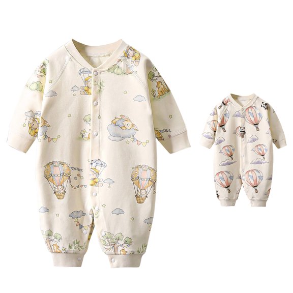 Asxite Toddler Romper Print Long Sleeve Bodysuit Casual Loose Fall 0-18M