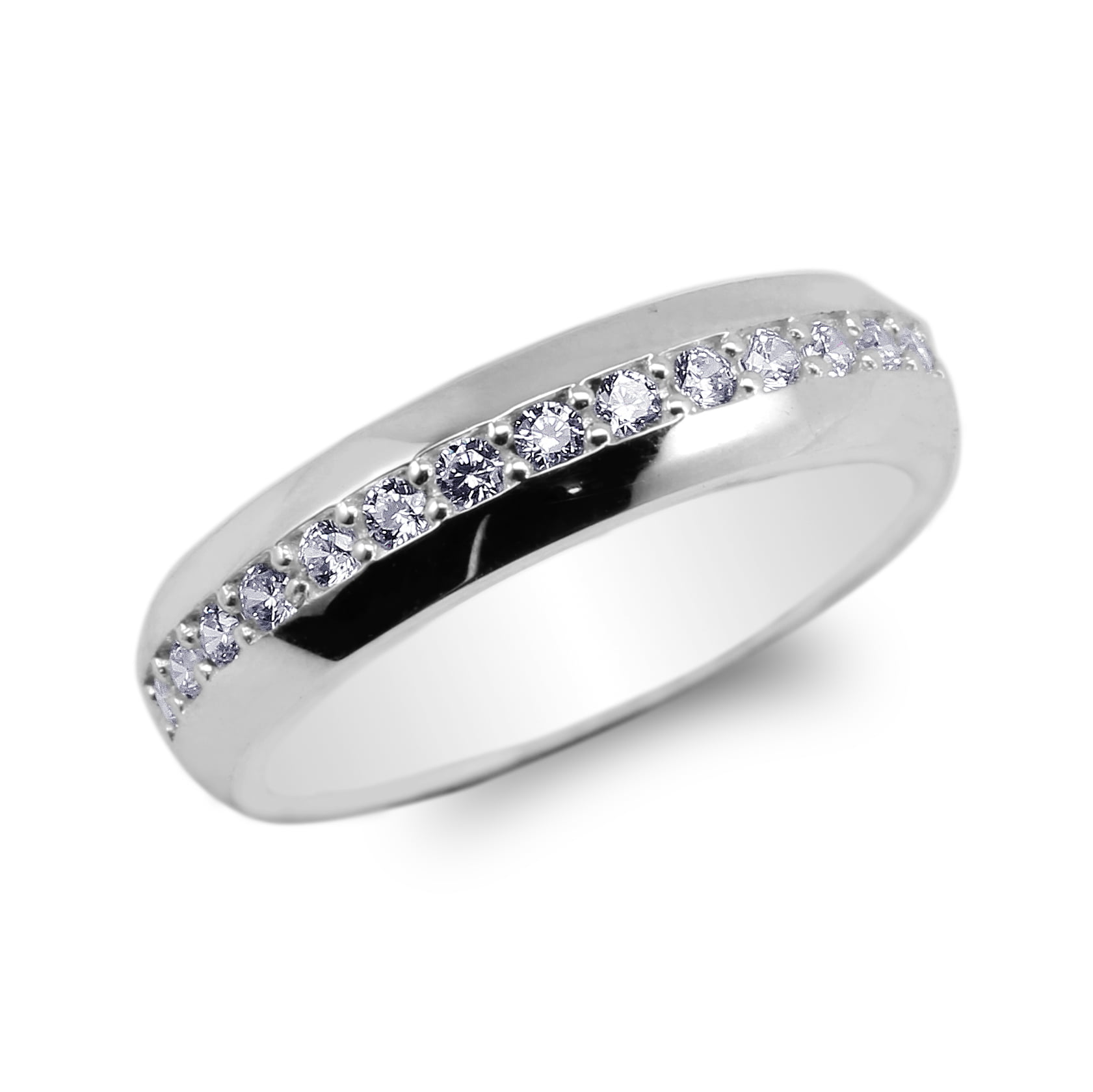 Eternity Wedding Anniversary Band .925 Sterling Silver Ring Sizes 5-10 