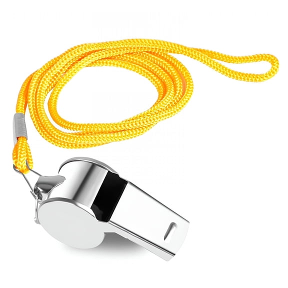 BESTSKY Sports Whistles, Stainless Steel Sports Whistle with Lanyard, Whistle Emergency for Teacher Polices Officials Sport Training Lifeguard (Silver)