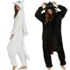 thumbnail image 2 of Pijama unisex de franela para adultos, de una pieza, de color blanco y negro con diseño de dragón, disfraz de anime para cosplay, ropa de dormir de Train Your Night Fury E46762AC, 2 of 5