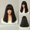 black, variant on Long hair one-size-fits-all black medium-length straight hair fashionable air bangs cross-border wig