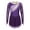Purple, variant on DPOIS Girls Long Sleeve Color Block Ballet Dance Skirted Leotard Ice Skating Dress Purple 16