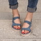 thumbnail image 4 of Amzcrzy Zapatos de mujer,Zapatos de mujer,Zapatillas de mujer, Sandalias de verano para mujer con tacón de cuña plano, informales, con hebilla y boca de pez de color liso Sandalias Mujer Zapatillas D, 4 of 4