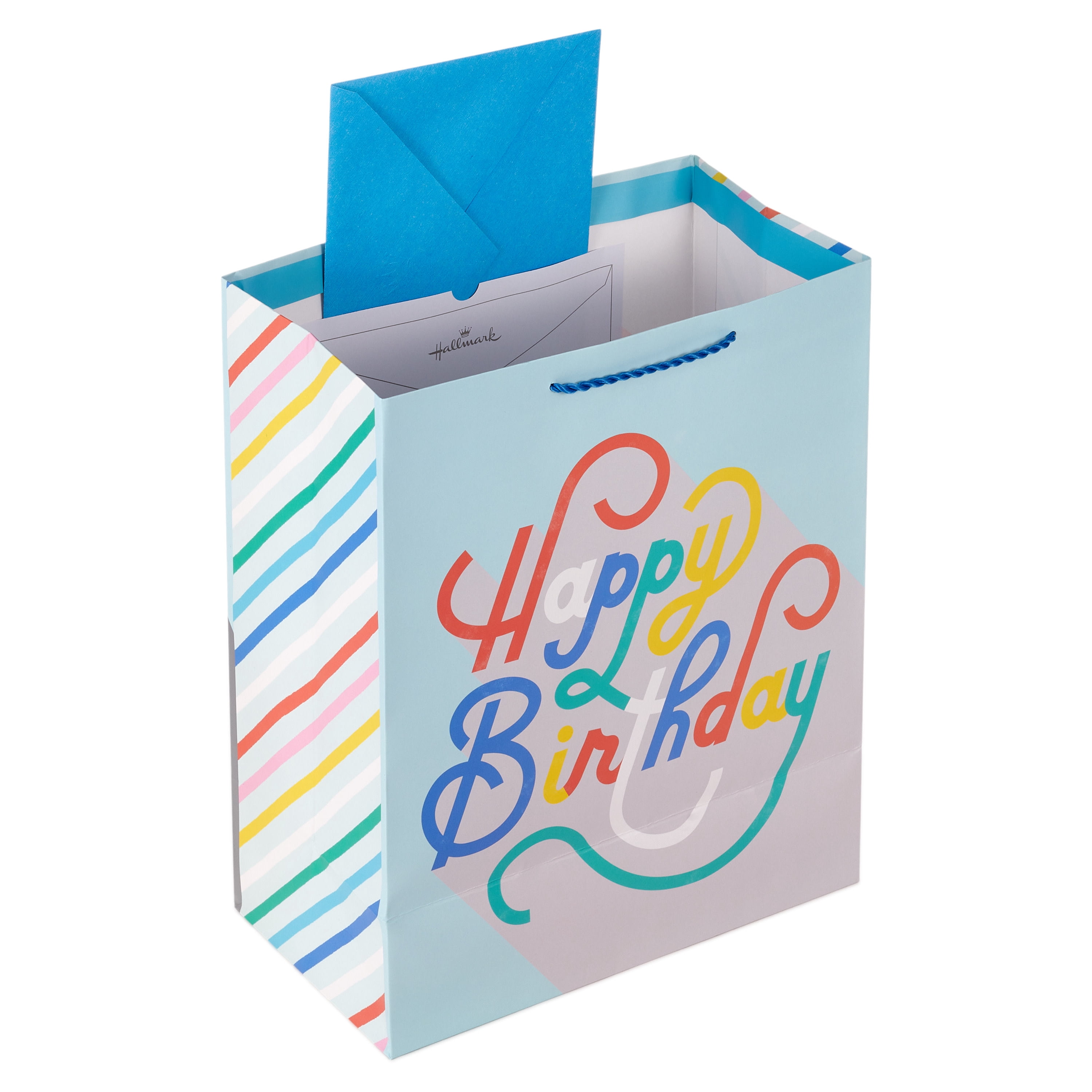 Hallmark Large Gift Bag (Happy Birthday on Aqua), 1 count