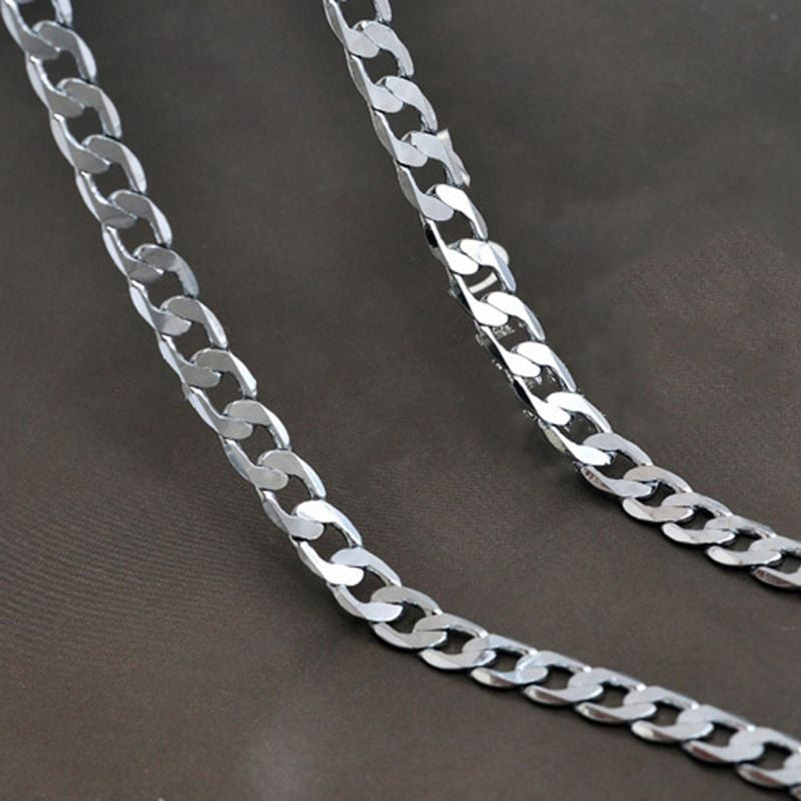 Kursal man sterling silver flat snake chain necklace 10mm