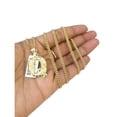thumbnail image 2 of Real Gold 10k Chain Miami Cuban Link 2.5mm Q Initial Charm Necklace Pendant SET (Item Length:26 in Chain & Pendant;), 2 of 6