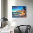 thumbnail image 4 of Acheng Beach Pictures Wall-Art bedroom - Blue Coastal Wall Art - Palm Tree Wall Art Ready To Hang 16x12in, 4 of 6