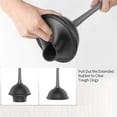 thumbnail image 3 of Bathroom Cleaning Toilet Plunger and Dish Brush Combo, Black, 1 Set, 3 of 5