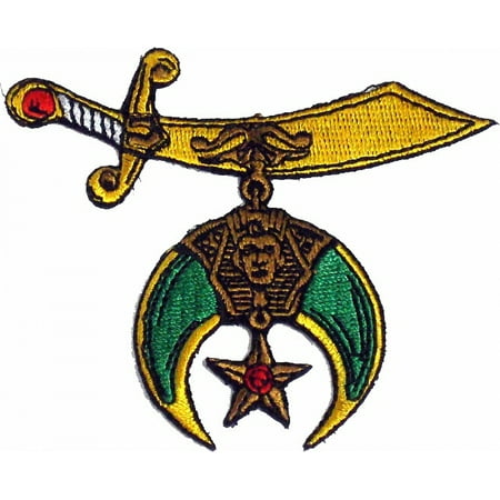 Shriner Sword Symbol Cut-Out Iron-On Patch [Gold - 3
