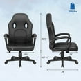 thumbnail image 3 of Lacoo Mid Back Gaming Chair Ergonomic PU Leather Computer Gaming Chair Office Chair with Armrests, Black, 3 of 7