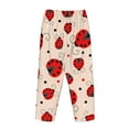 thumbnail image 4 of Kdxio Women's Comfy Stretch Red LadybugPrint Drawstring Pajama Pants-Small, 4 of 9