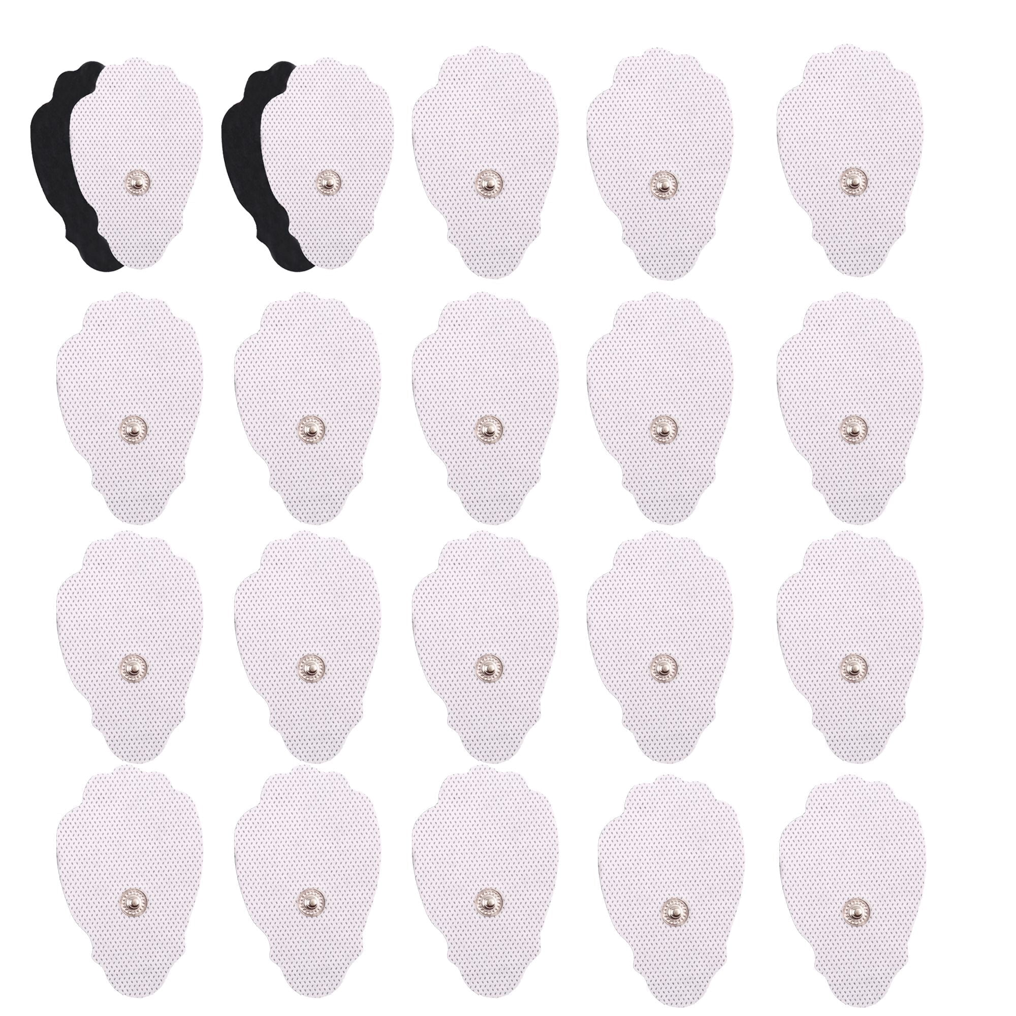 LotFancy TENS Unit Pads, 22Pcs 1.8"x3" Snap Electrodes, Reusable TENS Replacement Pads