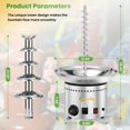 thumbnail image 4 of Commercial Chocolate Fountain 5 Tiers 13.2 Lbs Nacho Cheese Fountain Stainless Steel Hot Fondue Fountain Machine for Bakery, Party, Gathering, Wedding, Rental, Knob Control, 4 of 5