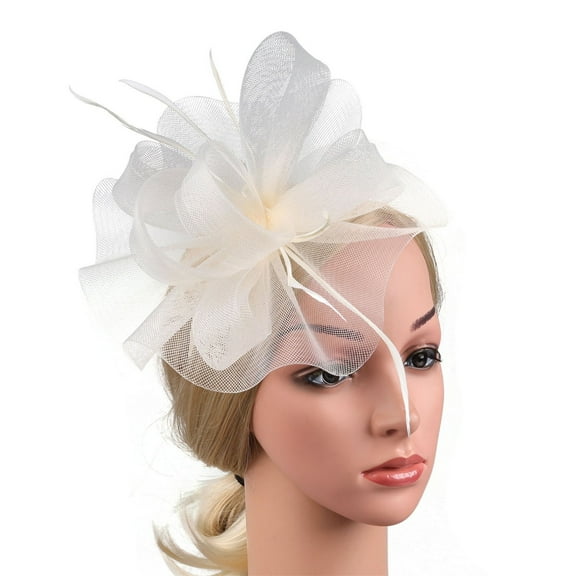 IDALL Fascinators Hats Tea Party Hats Women Girl Fascinators Hair Clip Hairpin Hat Feather Cocktail Wedding Tea Party Hat Party Hats Fascinator Headband A One Size