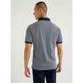 Free Assembly Men's Oxford Pique Zip Polo Shirt with Short Sleeves ...