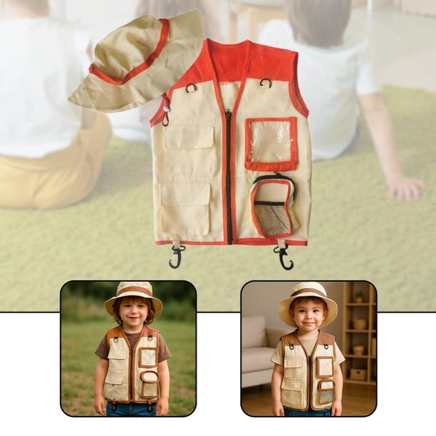 Kit de ura para niños, Kit de exploración al e Libre, Juguete Educativo temprano con Chaleco de Safari, Sombrero, Lupa, Silbato para 3-15 años de Edad (Pequeño(3-7 Kit de ura para niños, Kit de exploración al e Libre, Juguete Educativo temprano con Chaleco de Safari, Sombrero, Lupa, Silbato para 3-15 años de Edad (Pequeño(3-7