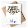 thumbnail image 1 of Animal Antelope Creature Combination Pattern Welcome Back Greeting Cards Envelopes Blank, 1 of 3