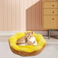 thumbnail image 2 of Winter Plush Pet Bed - 20" Flower Shaped Dog Bed with Removable Washable Cover, Thicken Anti- Cat Bed for Small Dogs & Puppies, Cozy Sleeping Nest Habitat, 2 of 7