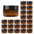 thumbnail image 1 of Frascos de plástico zmybcpack, paquete de 24 unidades, 60 ml, color ámbar con tapas y espátulas, 1 of 5