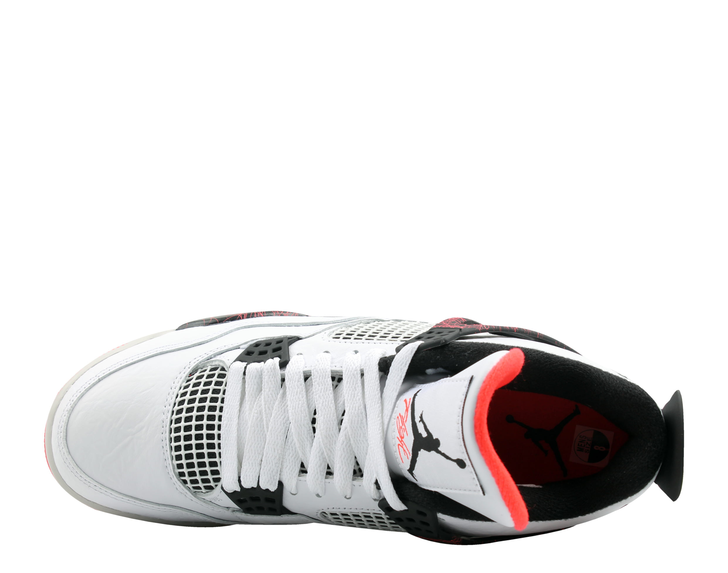 Nike Air Jordan 4 Retro “Hot Lava” Sneakers - White/Bright Crimson/Pale Citron/Black - 12
