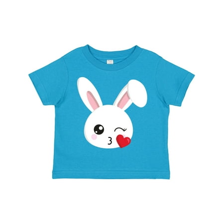 

Inktastic Cute Bunny Little Bunny White Bunny Heart Kiss Gift Toddler Boy or Toddler Girl T-Shirt
